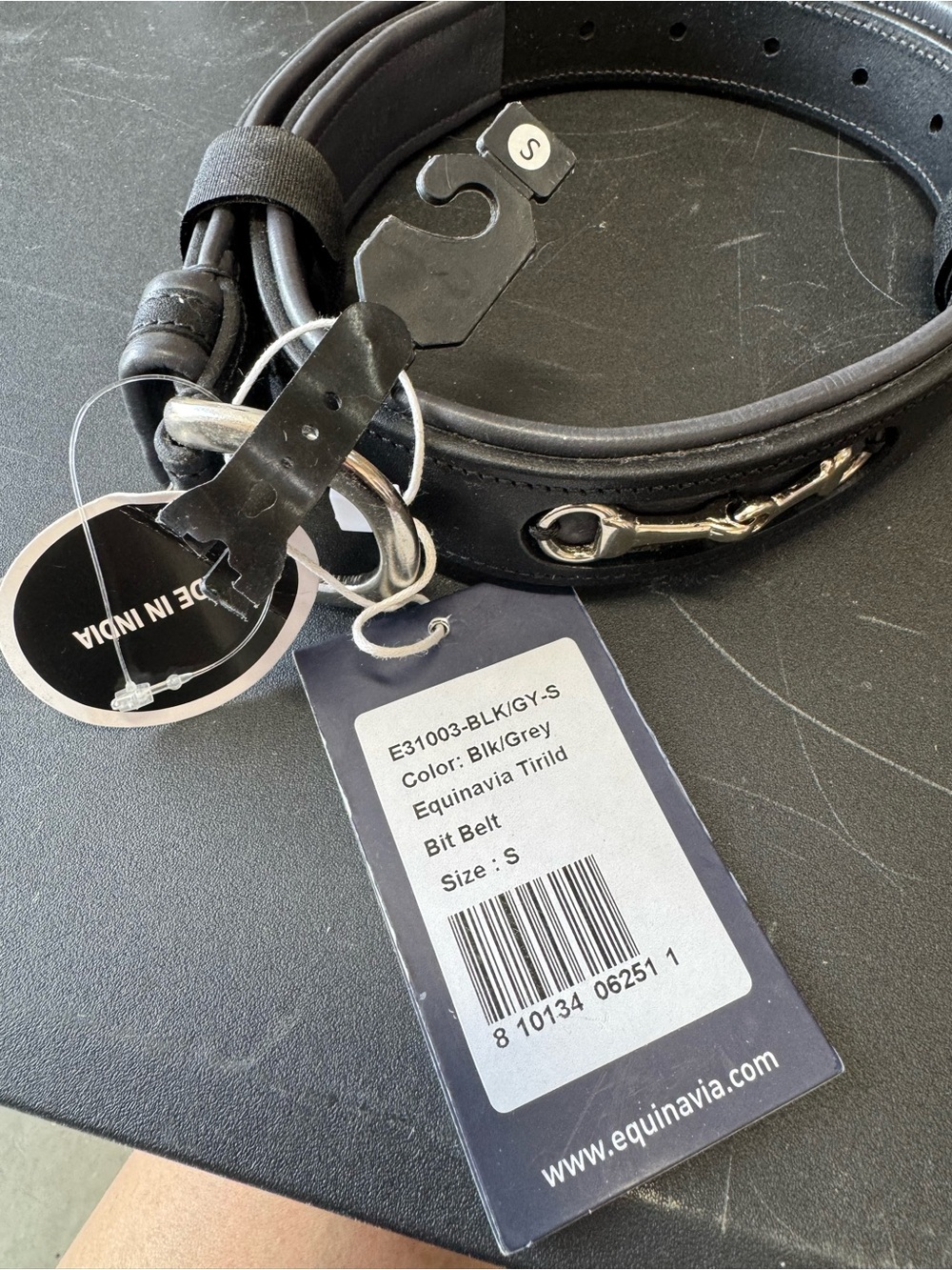 Equinavia Tirild Bit Belt Black/Grey Small New - Picture 2 of 6